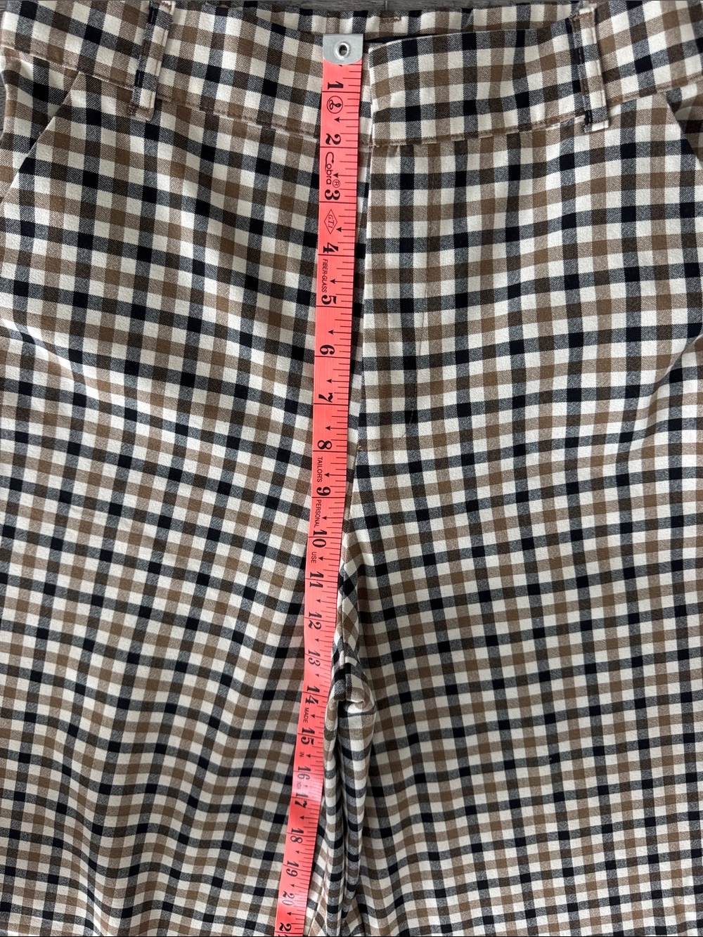 🌼Zara🌼 Tan & Black Checked Wide Leg Trousers, Size M - Picture 4 of 8